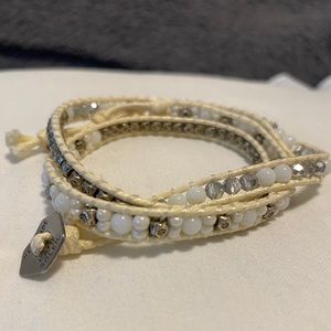 Kate Soleil Grey/White 22in Wrap Bracelet